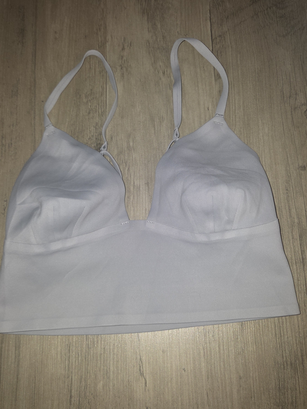 Free People Gray Longline Bralette - Minimal Seamless Design